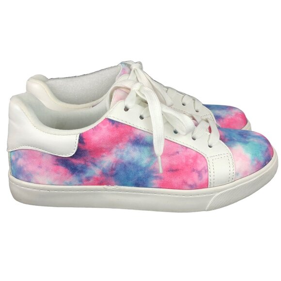 Soda Shoes - Pink & Blue Tie Dye Lace Up Sneakers by Soda Womens Size 8